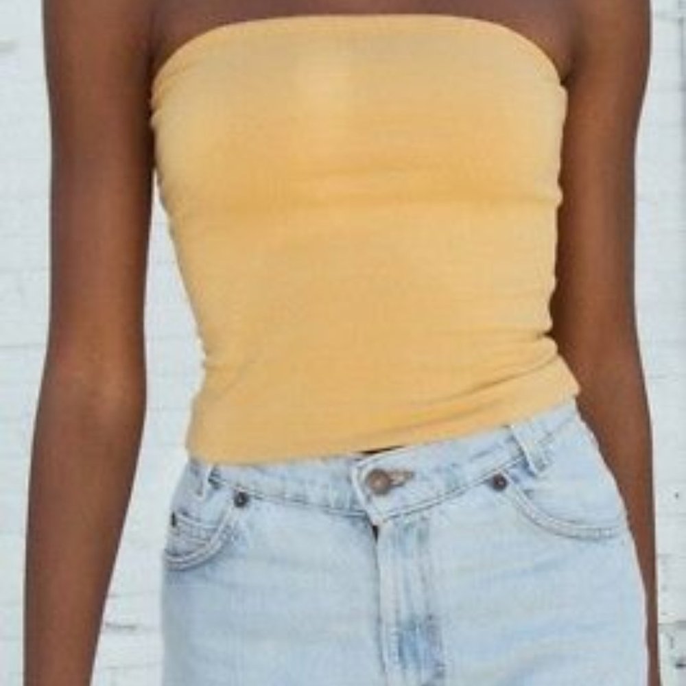 Brandy Melville mustard yellow tube top